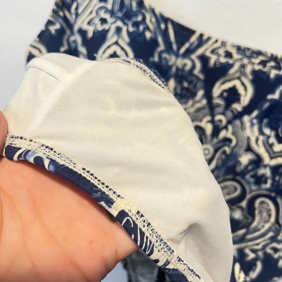 Catalina One Piece Swimsuit Padded Cups Blue Off White Geometric Pattern 18W/20W - Picture 5 of 7